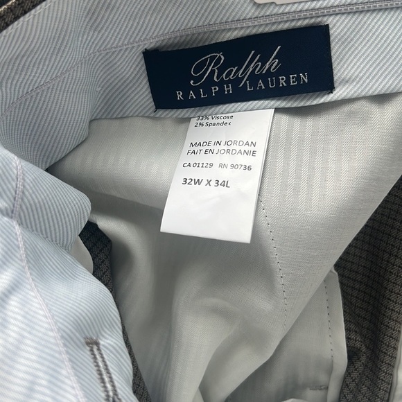 NWT Ralph Lauren,32x34,Mens Classic Fit Flat Front Tan PlaidDress-Pant Size32x34 - Picture 4 of 8